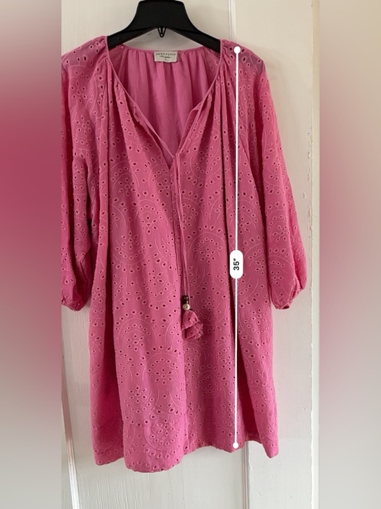Dress Forum Los Angeles Pink Eyelet Mini Dress - Size L - Picture 7 of 14